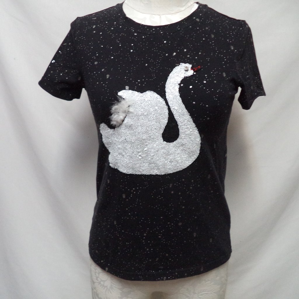 Alexander Mcqueen Swan Furry Tail Jeweled Knit Top Blouse Shirt Size Small Sm S